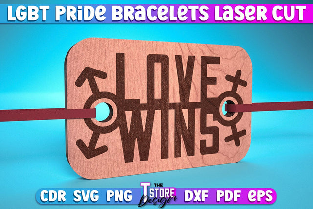 LGBT Pride Bracelets Laser Cut | Accessories Laser Cut Design | CNC Files SVG The T Store Design 