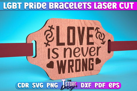 LGBT Pride Bracelets Laser Cut | Accessories Laser Cut Design | CNC Files SVG The T Store Design 