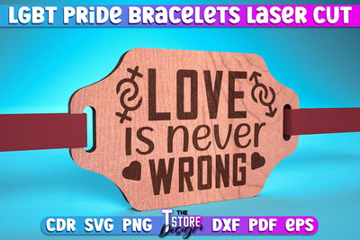 LGBT Pride Bracelets Laser Cut | Accessories Laser Cut Design | CNC Files SVG The T Store Design 