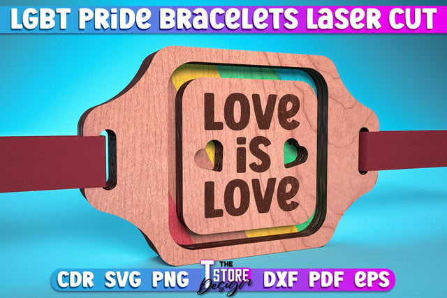 LGBT Pride Bracelets Laser Cut | Accessories Laser Cut Design | CNC Files SVG The T Store Design 