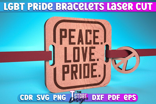 LGBT Pride Bracelets Laser Cut | Accessories Laser Cut Design | CNC Files SVG The T Store Design 