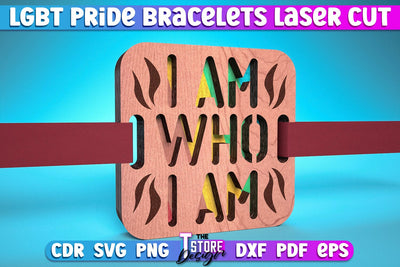 LGBT Pride Bracelets Laser Cut | Accessories Laser Cut Design | CNC Files SVG The T Store Design 