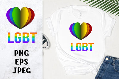 LGBT rainbow heart. Gay pride month sublimation design Sublimation LaBelezoka 