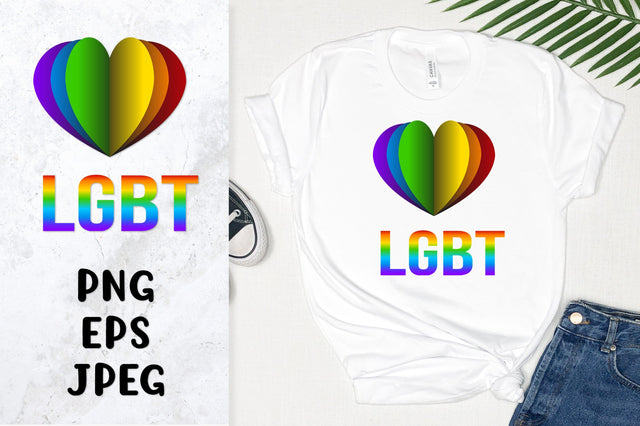 LGBT rainbow heart. Gay pride month sublimation design Sublimation LaBelezoka 