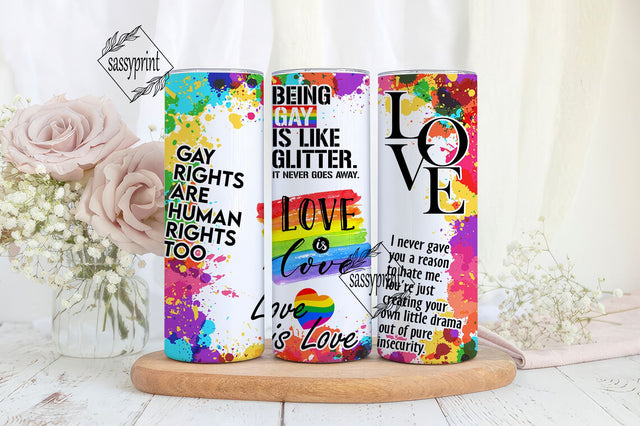 LGBTQ Gay Pride Tumbler Wrap, PNG Sublimation Designs Download - Skinny Tumbler 20oz - PNG Sublimation sassyprint 