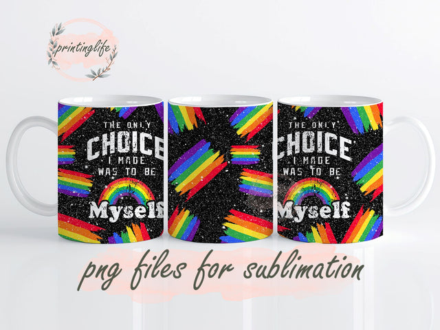 LGBTQ Pride Month, Gay, Love is Love, Proud, Rainbow Mug Wrap Design, Instant Digital Design Download Mug Wrap Design, Mug Design PNG Sublimation PrintingLife 