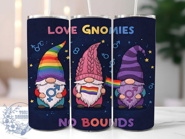 LGBTQ Rainbow Love Gnome Tumbler, Love Gnomes Wrap, No Bounds Sublimation, Rainbow Gnome Tumbler, 20oz Pride PNG, Gnomes Support Love, LGBTQ Tumbler Design Sublimation ToriDesigns 