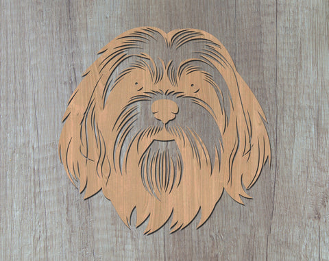 Lhasa Apso Laser SVG Cut File, Lhasa Apso Glowforge File, Lhasa Apso DXF, Lhasa Apso Wall Art SVG SVG HappyDesignStudio 