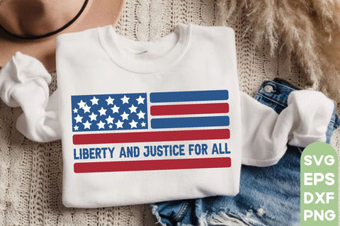 Liberty and justice for all, Patriotic Flag Svg Bundle, American Flag SVG Bundle, July 4th, Patriotic Svg, Fourth Of July,Funny Quote Svg,flag svg,flag PNG, SVG farhad farhad 