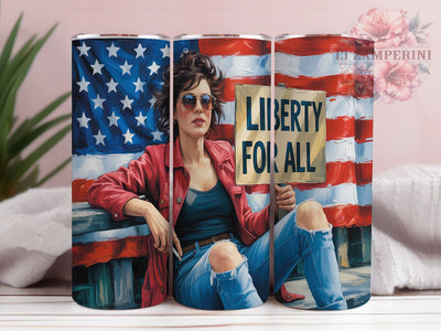 Liberty Lady Patriotic Tumbler Wrap, Lady Liberty Design, Fourth July Art, American Freedom Wrap, Independence Day Gift, Patriotic Female Design, USA Liberty Print Sublimation Li Zamperini 