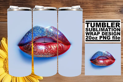 Liberty's Embrace: Patriotic Lip 20oz Tumbler Wrap Sublimation afrosvg 