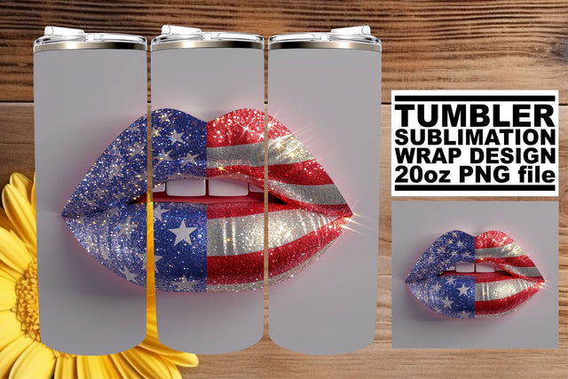 Liberty's Pride: 3D Lips 20oz Tumbler Art Sublimation afrosvg 