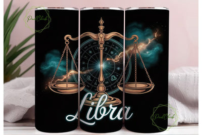 Libra Scales 20oz Tumbler Wrap Sublimation PixelChick 