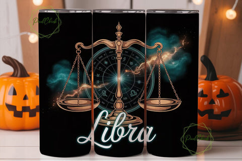 Libra Scales 20oz Tumbler Wrap Sublimation PixelChick 