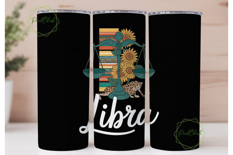 Libra Zodiac 20oz Tumbler Wrap Sublimation PixelChick 