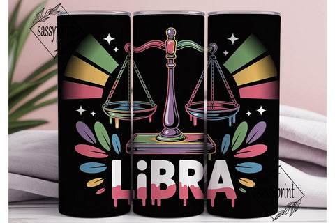 Libra Zodiac 20oz Tumbler Wrap Sublimation sassyprint 