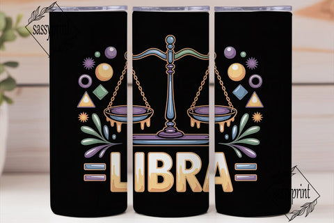 Libra Zodiac 20oz Tumbler Wrap Sublimation sassyprint 