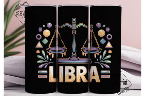 Libra Zodiac 20oz Tumbler Wrap Sublimation sassyprint 