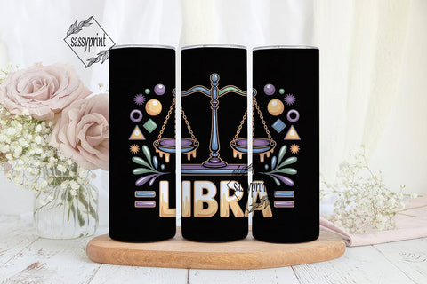 Libra Zodiac 20oz Tumbler Wrap Sublimation sassyprint 