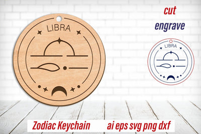Libra zodiac keychain laser engraving, Horoscope svg, Astrology sign SVG AnastasiyaArtDesign 