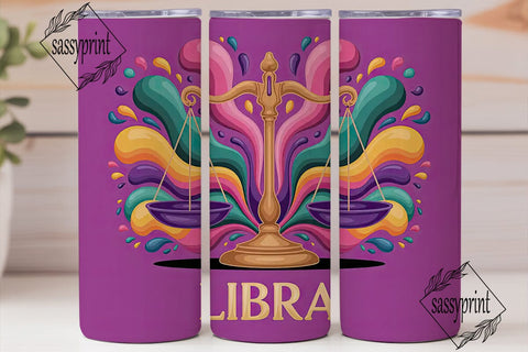 Libra Zodiac Sign 20oz Tumbler Wrap Sublimation sassyprint 