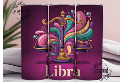 Libra Zodiac Sign 20oz Tumbler Wrap Sublimation sassyprint 