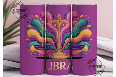 Libra Zodiac Sign 20oz Tumbler Wrap Sublimation sassyprint 