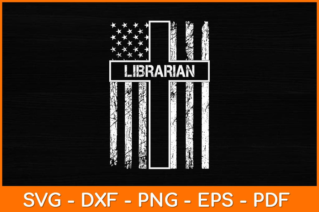 Librarian American Flag Svg File - So Fontsy