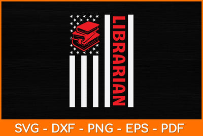 Librarian Book American Flag Svg File SVG artprintfile 