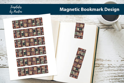 Librarian printable magnetic bookmark SVG Templates by Pauline 