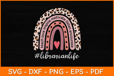 Librarian Rainbow Leopard Svg File SVG artprintfile 