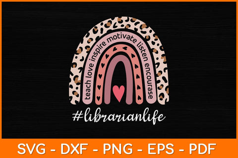 Librarian Rainbow Leopard Svg File SVG artprintfile 