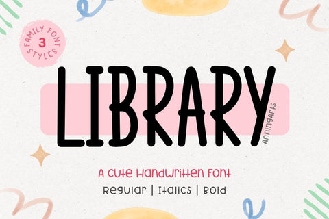 Library - Handwritten Font Font AnningArts Design 