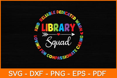 Library Squad Funny School Librarian Svg File SVG artprintfile 