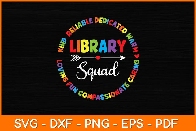Library Squad Funny School Librarian Svg File SVG artprintfile 