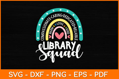 Library Squad Rainbow Librarian Svg File SVG artprintfile 