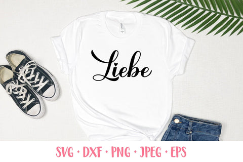 Liebe SVG. Love in German. Hand lettered Valentines design SVG LaBelezoka 