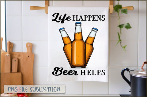 Life happens beer helps Towel Sublimation Sublimation Shetara Begum 