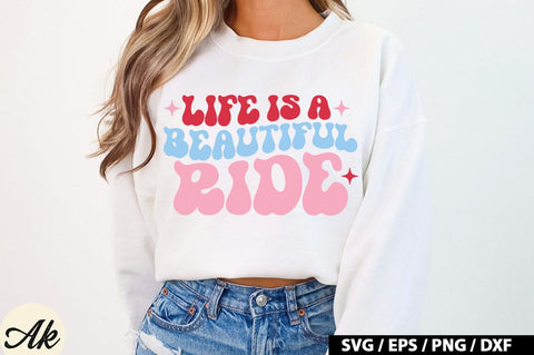 Life Is A Beautiful Ride Retro Design SVG akazaddesign 