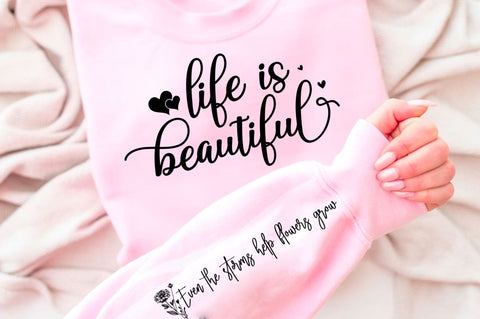 Life Is Beautiful Sleeve SVG Design SVG Regulrcrative 