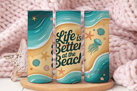 Life is Better at the Beach 20oz Tumbler Sublimation DesignSVG 