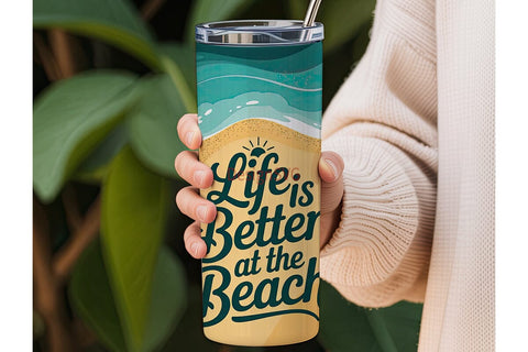 Life is Better at the Beach 20oz Tumbler Sublimation DesignSVG 