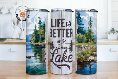 Life is Better at the Lake 20 oz Skinny Tumbler, Lake Life Sublimation Design Digital Download PNG Sublimation Rabbitmakies 