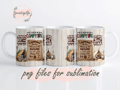 Life Is Better By The Campfire Sublimation Design, Camping Mug Wrap, PNG File Digital Download 11oz Sublimation PrintingLife 