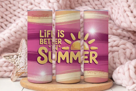 Life is Better in Summer 20oz Tumbler Sublimation DesignSVG 