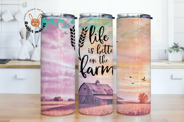 Life is better on the farm Tumbler Wrap, Farm Life Tumbler Design, Sublimation Tumbler Design Download Sublimation Rabbitmakies 