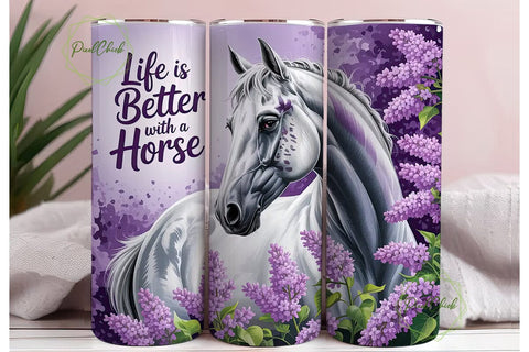 Life Is Better With a Horse Tumbler Wrap Sublimation PixelChick 