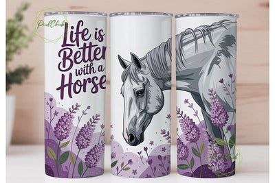Life Is Better With a Horse Tumbler Wrap Sublimation PixelChick 