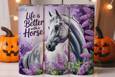 Life Is Better With a Horse Tumbler Wrap Sublimation PixelChick 