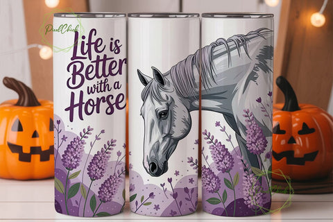 Life Is Better With a Horse Tumbler Wrap Sublimation PixelChick 